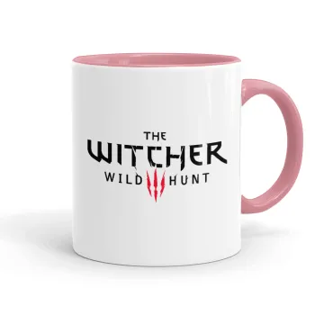 The witcher III wild hunt, Κούπα χρωματιστή ροζ, κεραμική, 330ml