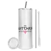 Tumbler stainless steel 600ml, with metal straw & cleaning brush