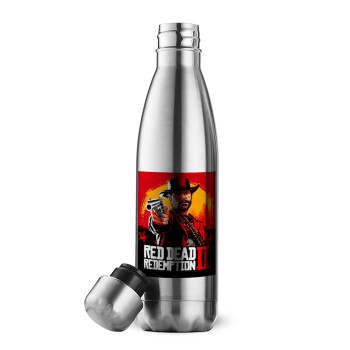 Red Dead Redemption 2, Μεταλλικό παγούρι θερμός Inox (Stainless steel), διπλού τοιχώματος, 500ml