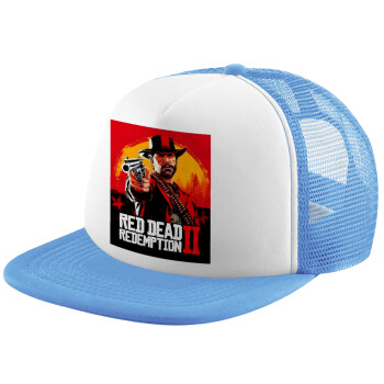 Red Dead Redemption 2, Καπέλο Soft Trucker με Δίχτυ Γαλάζιο/Λευκό
