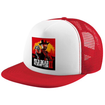 Red Dead Redemption 2, Καπέλο παιδικό Soft Trucker με Δίχτυ Red/White 