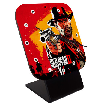 Red Dead Redemption 2, Quartz Wooden table clock with hands (10cm)