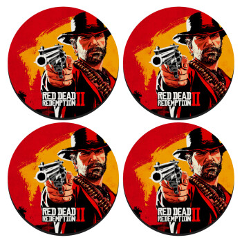 Red Dead Redemption 2, SET of 4 round wooden coasters (9cm)