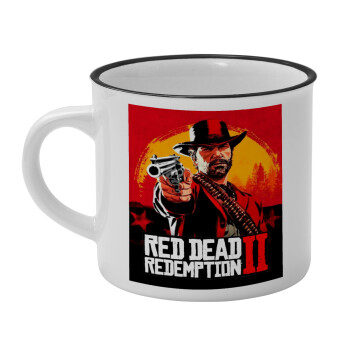 Red Dead Redemption 2, Κούπα κεραμική vintage Λευκή/Μαύρη 230ml