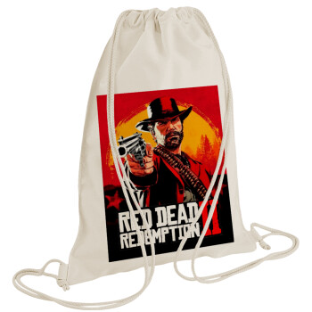 Red Dead Redemption 2, Τσάντα πλάτης πουγκί GYMBAG natural (28x40cm)