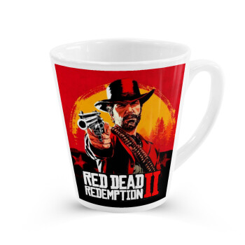 Red Dead Redemption 2, Κούπα κωνική Latte Λευκή, κεραμική, 300ml