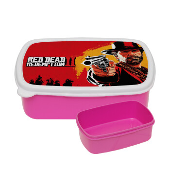 Red Dead Redemption 2, ΡΟΖ παιδικό δοχείο φαγητού (lunchbox) πλαστικό (BPA-FREE) Lunch Βox M18 x Π13 x Υ6cm