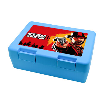 Red Dead Redemption 2, Children's cookie container LIGHT BLUE 185x128x65mm (BPA free plastic)