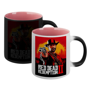 Red Dead Redemption 2, Κούπα Μαγική εσωτερικό ΡΟΖ, κεραμική 330ml που αλλάζει χρώμα με το ζεστό ρόφημα (1 τεμάχιο)