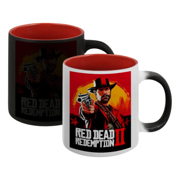 Red Dead Redemption 2, Κούπα Μαγική εσωτερικό κόκκινο, κεραμική, 330ml που αλλάζει χρώμα με το ζεστό ρόφημα (1 τεμάχιο)
