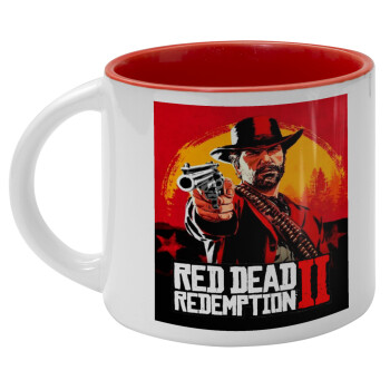 Red Dead Redemption 2, Κούπα κεραμική 400ml Λευκή/Κόκκινη