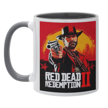 Red Dead Redemption 2, Κούπα χρωματιστή γκρι, κεραμική, 330ml