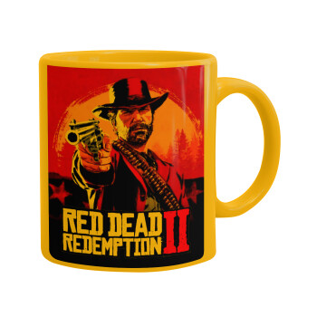 Red Dead Redemption 2, Ceramic coffee mug yellow, 330ml (1pcs)