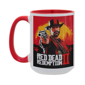 Red Dead Redemption 2, Κούπα Mega 15oz, κεραμική Κόκκινη, 450ml