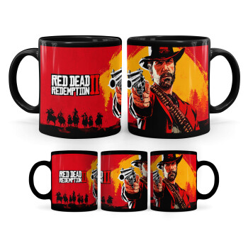 Red Dead Redemption 2, Κούπα Μαύρη, κεραμική, 330ml