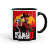 Red Dead Redemption 2, Κούπα χρωματιστή μαύρη, κεραμική, 330ml