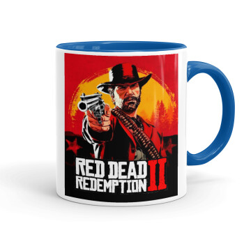 Red Dead Redemption 2, Κούπα χρωματιστή μπλε, κεραμική, 330ml