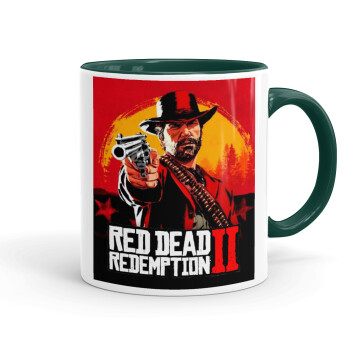 Red Dead Redemption 2, Κούπα χρωματιστή πράσινη, κεραμική, 330ml