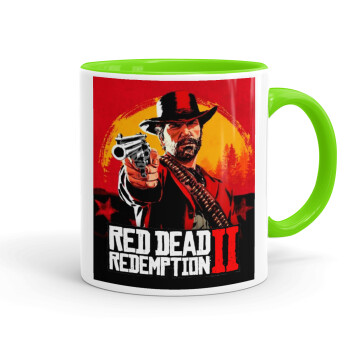 Red Dead Redemption 2, Mug colored light green, ceramic, 330ml