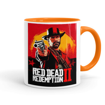Red Dead Redemption 2, Κούπα χρωματιστή πορτοκαλί, κεραμική, 330ml