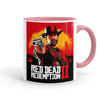 Red Dead Redemption 2, Κούπα χρωματιστή ροζ, κεραμική, 330ml