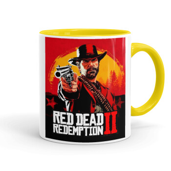 Red Dead Redemption 2, Κούπα χρωματιστή κίτρινη, κεραμική, 330ml