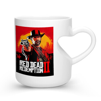 Red Dead Redemption 2, Κούπα καρδιά λευκή, κεραμική, 330ml