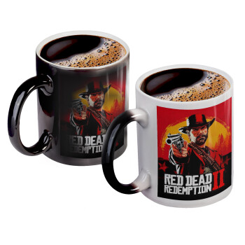Red Dead Redemption 2, Color changing magic Mug, ceramic, 330ml when adding hot liquid inside, the black colour desappears (1 pcs)