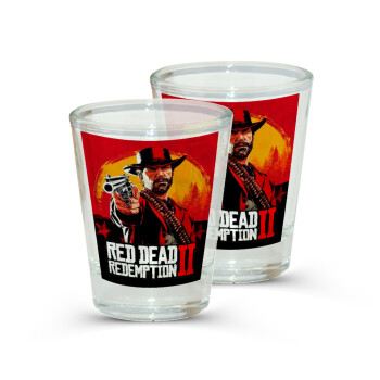 Red Dead Redemption 2, Σφηνοπότηρα γυάλινα 45ml διάφανα (2 τεμάχια)