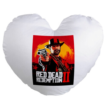 Red Dead Redemption 2, Μαξιλάρι καναπέ καρδιά 40x40cm περιέχεται το  γέμισμα