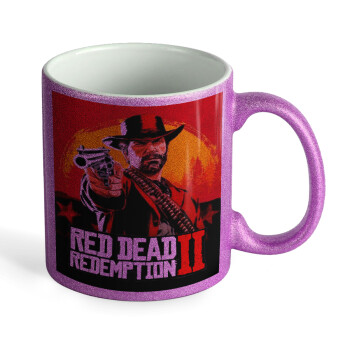 Red Dead Redemption 2, Κούπα Μωβ Glitter που γυαλίζει, κεραμική, 330ml