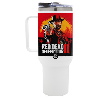 Red Dead Redemption 2, Mega Stainless steel Tumbler with lid, double wall 1,2L