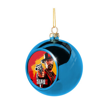 Red Dead Redemption 2, Blue Christmas tree ball ornament 8cm