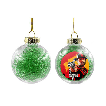 Red Dead Redemption 2, Χριστουγεννιάτικη μπάλα δένδρου διάφανη με πράσινο γέμισμα 8cm