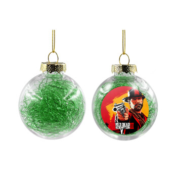 Red Dead Redemption 2, Transparent Christmas tree ball ornament with green filling 8cm