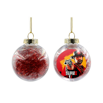 Red Dead Redemption 2, Transparent Christmas tree ball ornament with red filling 8cm