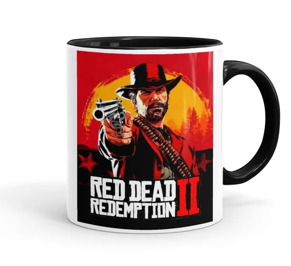 Red Dead Redemption 2 — Κούπα χρωματιστή μαύρη, κεραμική, 330ml