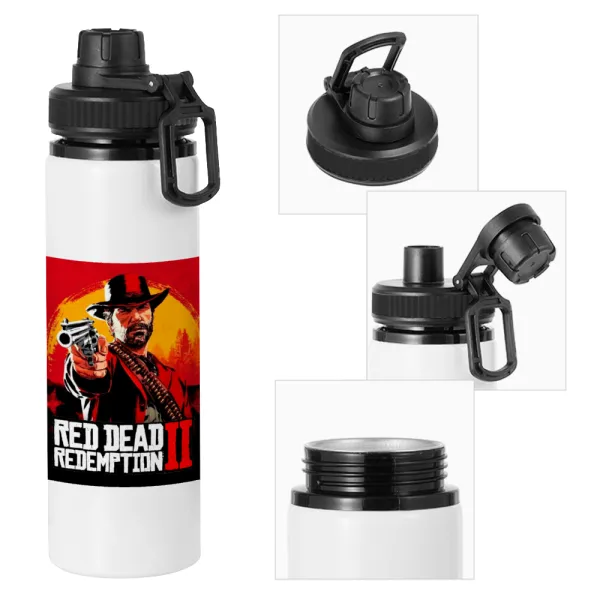 Red Dead Redemption 2 — Metal water bottle with safety cap, aluminum 850ml