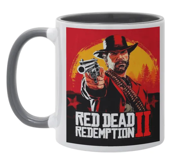 Red Dead Redemption 2 — Κούπα χρωματιστή γκρι, κεραμική, 330ml