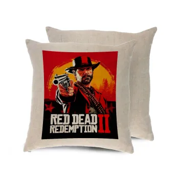 Red Dead Redemption 2, Μαξιλάρι καναπέ ΛΙΝΟ 40x40cm περιέχεται το  γέμισμα