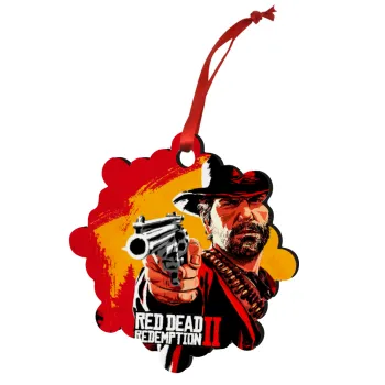 Red Dead Redemption 2, Christmas ornament snowflake wooden 7.5cm