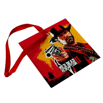 Red Dead Redemption 2, Christmas ornament, glass square ornament 9x9cm