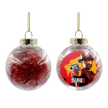 Red Dead Redemption 2, Transparent Christmas tree ball ornament with red filling 8cm