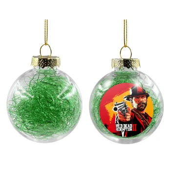 Red Dead Redemption 2, Transparent Christmas tree ball ornament with green filling 8cm