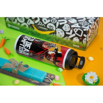 Red Dead Redemption 2, Πασχαλινή Λαμπάδα με Travel Tumbler θερμό με διπλό καπάκι (600ml, BPA free) & κερί αρωματικό πλακέ (30cm) (ΤΙΡΚΟΥΑΖ)