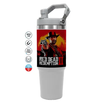 Red Dead Redemption 2, ΓΚΡΙ χρώματος Θερμός Ανοξείδωτο 890ml (30oz) με χερούλι