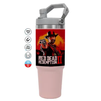 Red Dead Redemption 2, ΡΟΖ χρώματος Θερμός Ανοξείδωτο 890ml (30oz) με χερούλι