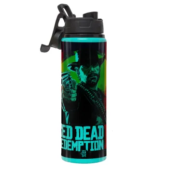 Red Dead Redemption 2, Μεταλλικό παγούρι νερού με καπάκι ασφαλείας, αλουμινίου 850ml