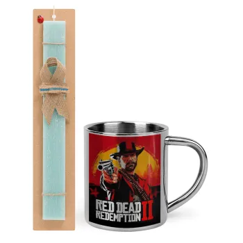 Red Dead Redemption 2, Πασχαλινή Λαμπάδα με μεταλλική κούπα θερμό (300ml) & κερί αρωματικό πλακέ (30cm) (ΤΙΡΚΟΥΑΖ)