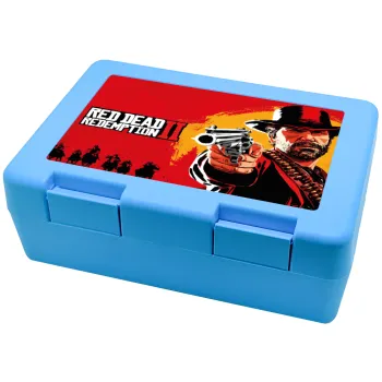 Red Dead Redemption 2, Children's cookie container LIGHT BLUE 185x128x65mm (BPA free plastic)